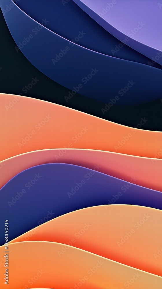 Poster soft gradient waves of light flowing across deep space abstract art digital design creative environm