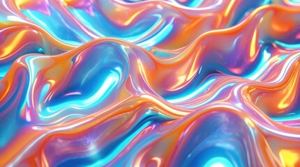 Obraz premium vibrant iridescent 3d background featuring