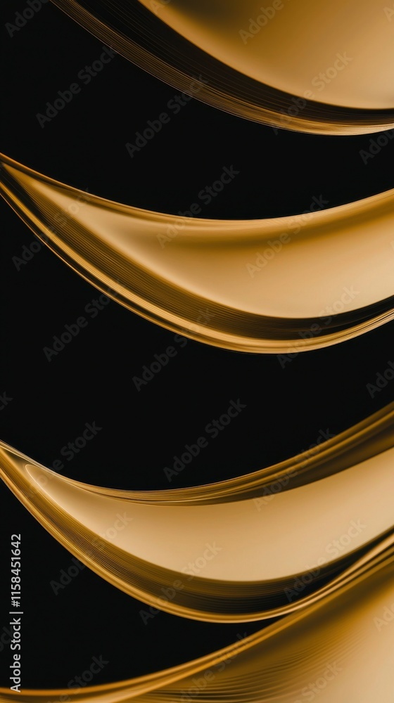 Poster flowing soft gradient waves of light across deep black background abstract art modern design artisti