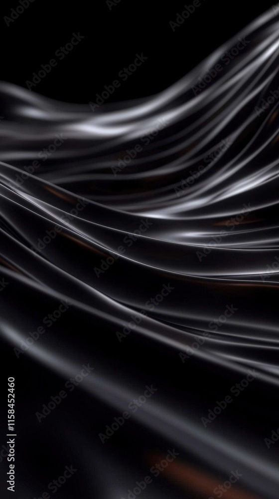 Poster soft flowing waves of light blending into deep shadows abstract digital art dark background close-up