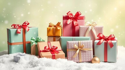 Colourful christmas background with gift