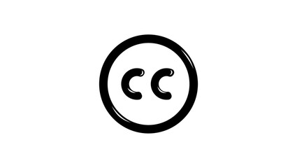 creative commons symbol, black isolated silhouette
