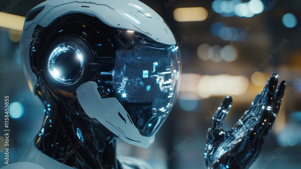 Poster abstract technology ai computing concept working data of artificial intelligence and futuristic digi