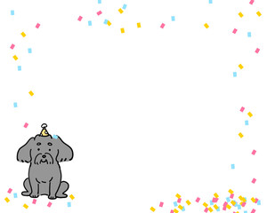 バースデーフレームと犬