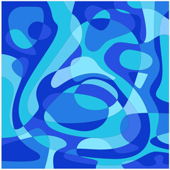 Abstract blue liquid background. Vector illustration. Wavy pattern. Liquid texture for cover design