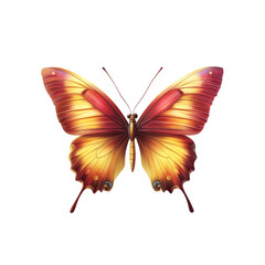 Majestic Golden and Red Butterfly A Vibrant Digital Illustration
