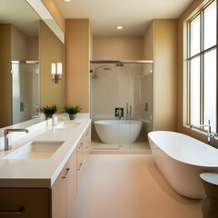 modern bathroom interior with shower