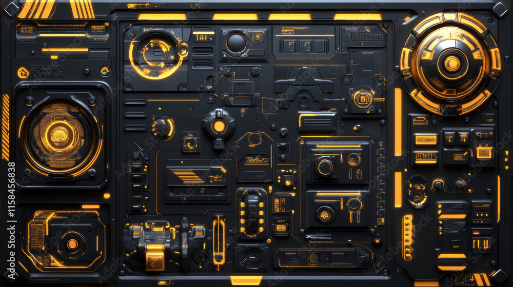 Aufkleber set of circle abstract digital technology ui futuristic hud virtual interface elements sci- fi moder