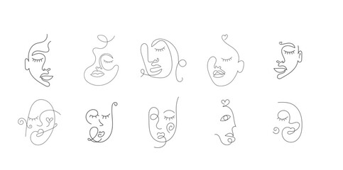 Face Line Art Set