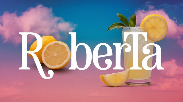 name Roberta with lemons and refreshing drink