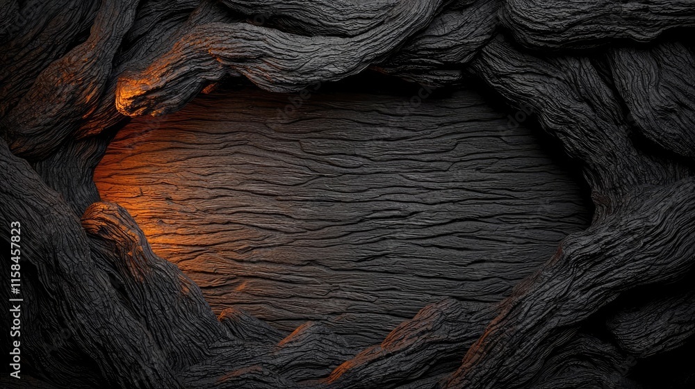 Aufkleber ebony tree abstract background concept. textured abstract surface resembling volcanic rock with an i