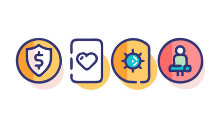 illustration of a set of colorful symbols