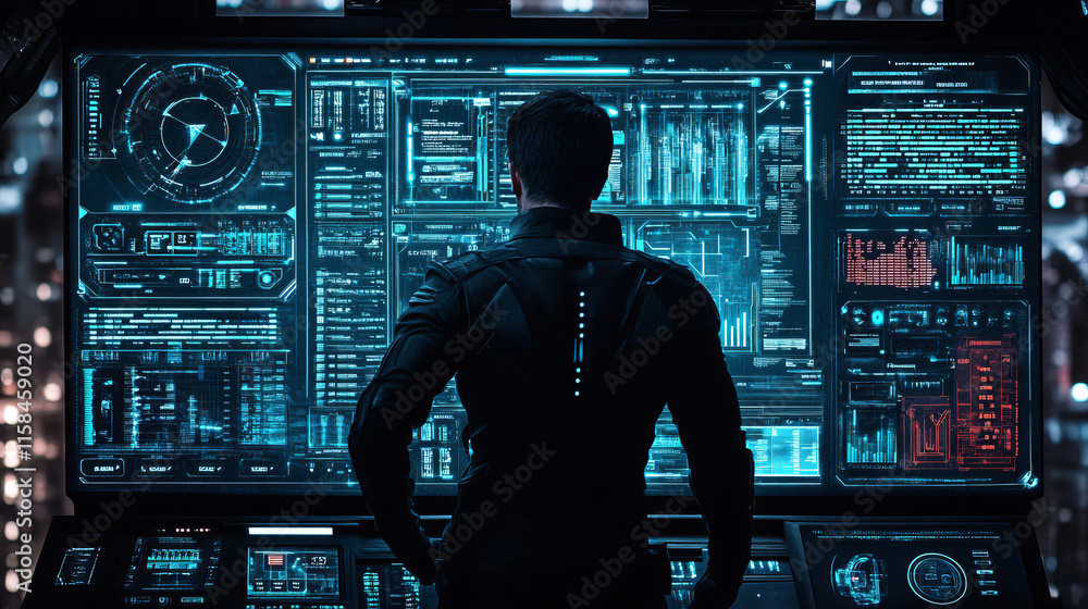 Poster abstract technology ui futuristic concept world hud interface hologram elements of digital data char