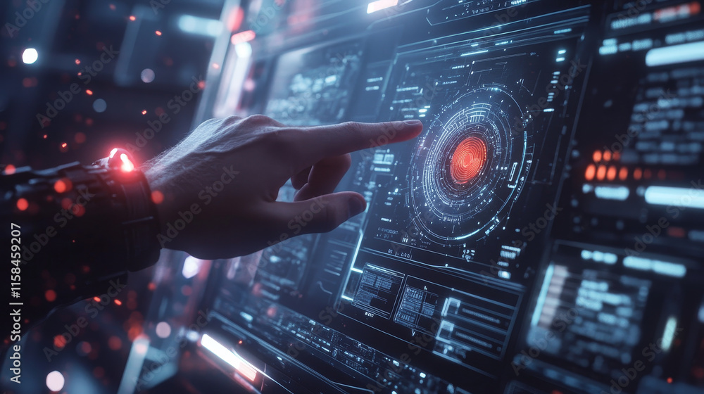 Poster abstract technology ui futuristic concept world hud interface hologram elements of digital data char