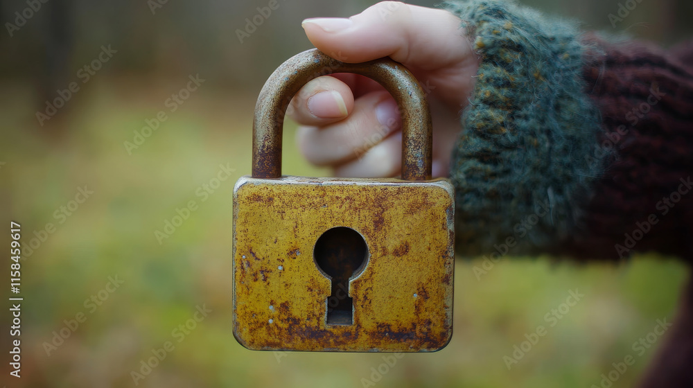 Poster abstract technology world cyber security privacy icon information network concept padlock protection