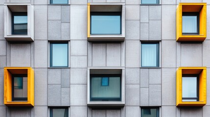 Contemporary modern building featuring window and mullion design. The architectural details highlight the unique aspects of the building s external structure and facade, focusing on window and mullion