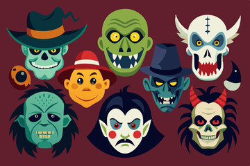 set of halloween monsters
