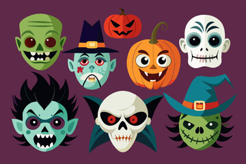 halloween monsters set