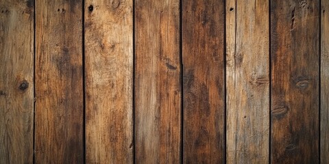 Brown wood plank texture featuring an old natural pattern. This wood plank background showcases the rustic charm of weathered furniture and peeling wallpaper, perfect for summer organic decor.