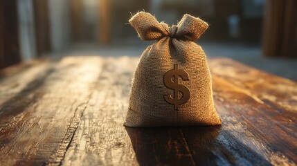 The Money Bag on Table