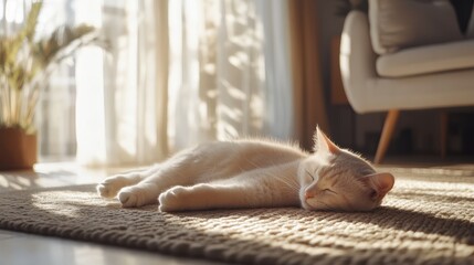 The Cat Sleeping in Sunlight