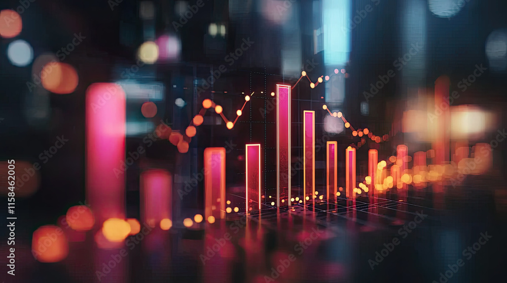 Aufkleber visualize data trends with vibrant bar graphs and line charts