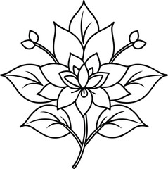 Flower silhouette vector illustration and art