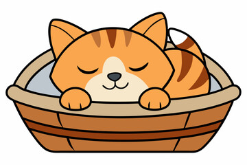 cat with a basket