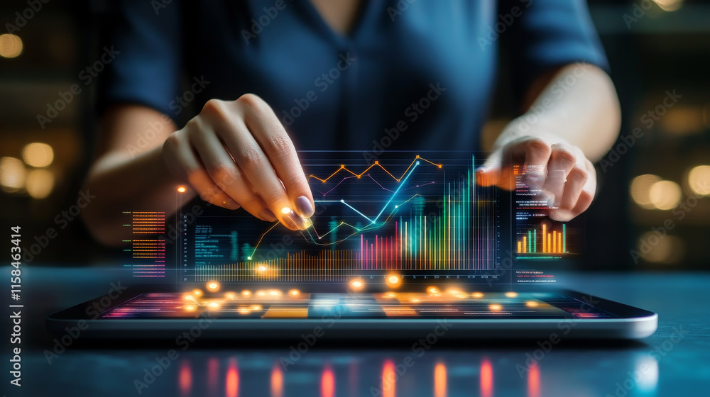 Poster abstract technology ui futuristic concept hud interface hologram elements of digital data chart, com