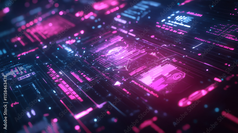 Poster abstract technology ui futuristic concept hud interface hologram elements of digital data chart, com