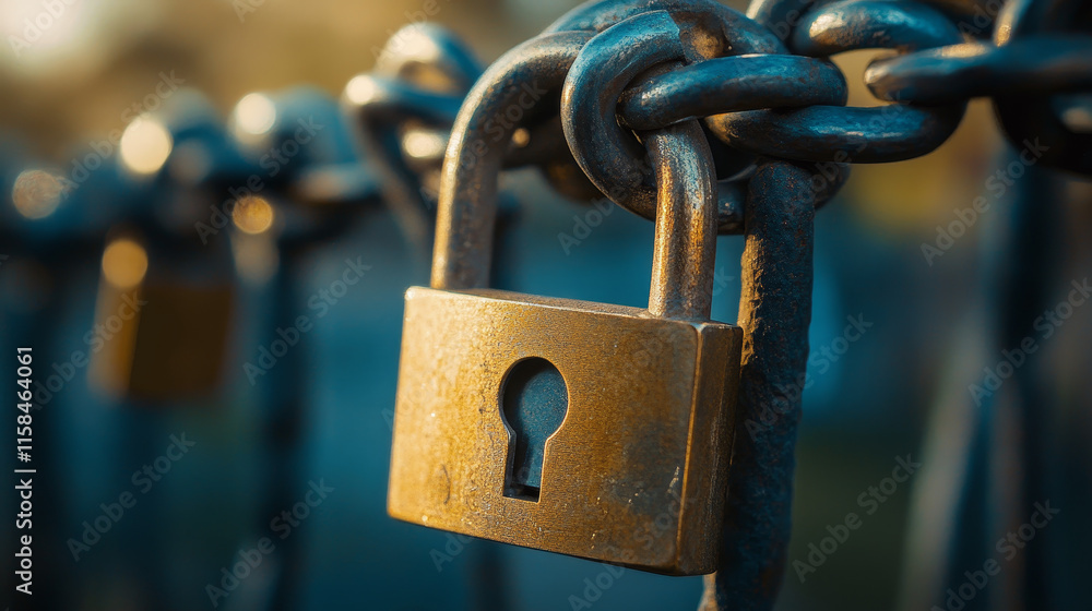 Poster abstract technology cyber security privacy information network concept padlock protection digital ne