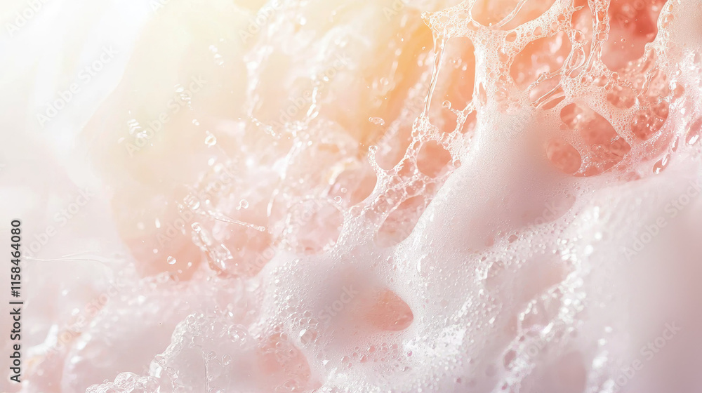 Poster bubbles and foam create soft, dreamy texture in this image