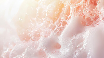 Fototapeta premium Bubbles and foam create soft, dreamy texture in this image