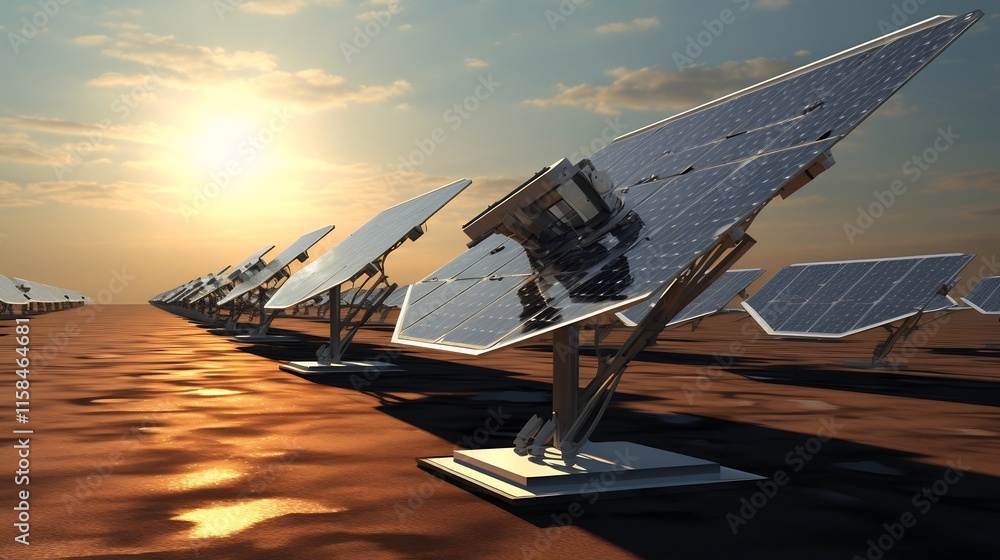 Aufkleber automated solar tracking systems adjusting panel angles to optimize sun exposure and maximize renewa