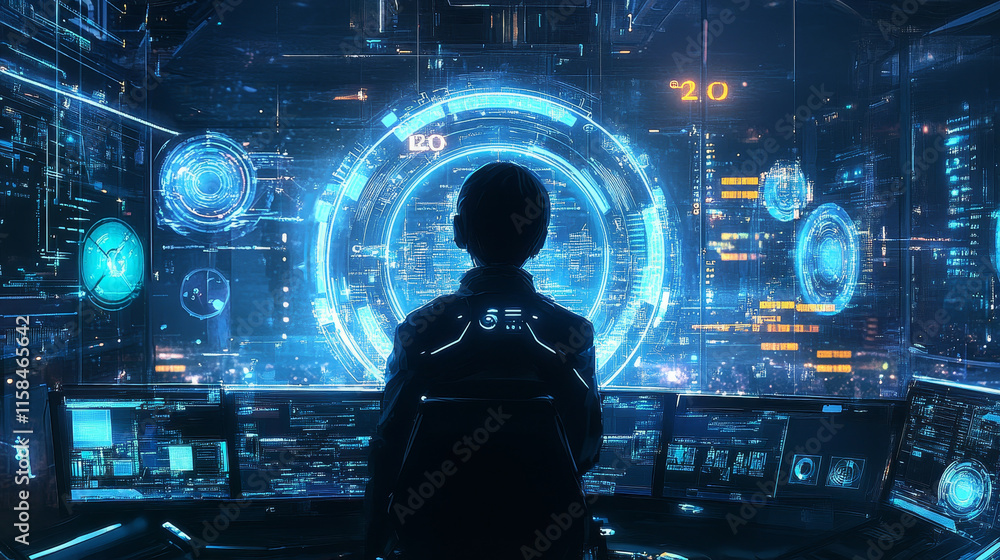 Poster abstract technology cyber security square ai privacy information network concept padlock protection 