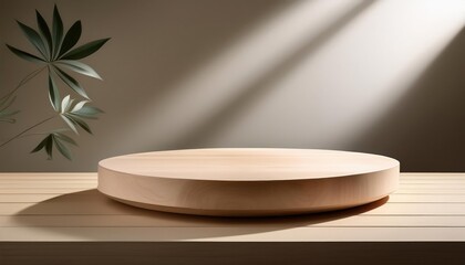 Minimalist Product Podium with Clean Lines and Neutral Color Palette