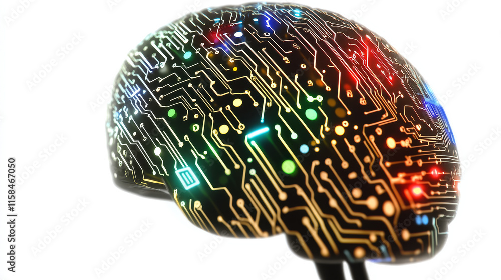 Poster abstract technology ai computing concept working data of artificial intelligence and futuristic digi