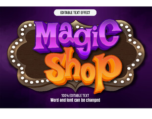 magic shop editable text effect 3d emboss cartoon