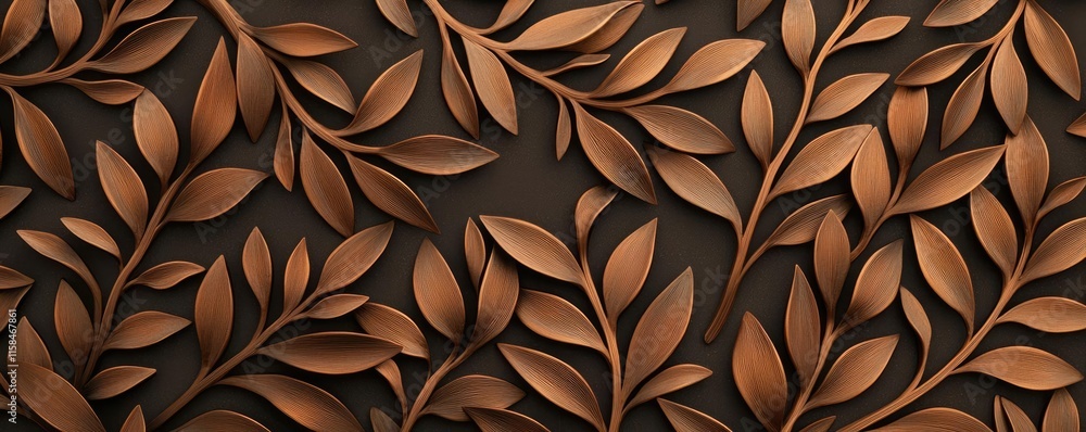 Poster elder tree abstract background concept. intricate bronze leaves design creating an elegant and textu