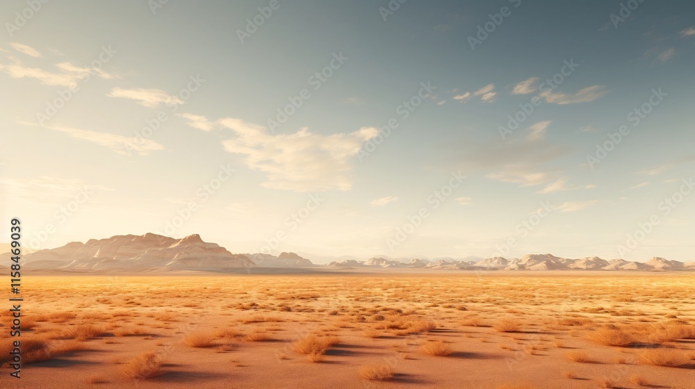 Poster shimmering desert heat waves distort the view of a mysterious and restricted locale in the distance 