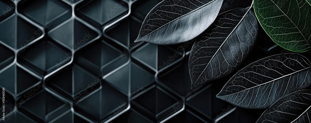 Aufkleber ebony tree abstract background concept. a modern black background featuring geometric patterns and l
