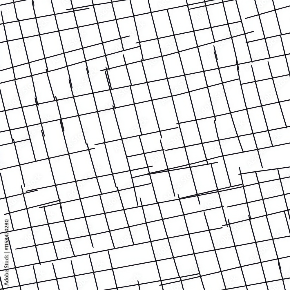 Poster abstract black and white grid pattern, showcasing intersecting lines in a modern design aesthetic.