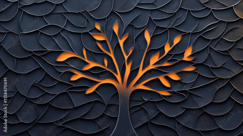 Poster elder tree abstract background concept. artistic rendition of a tree with abstract leaves on a textu
