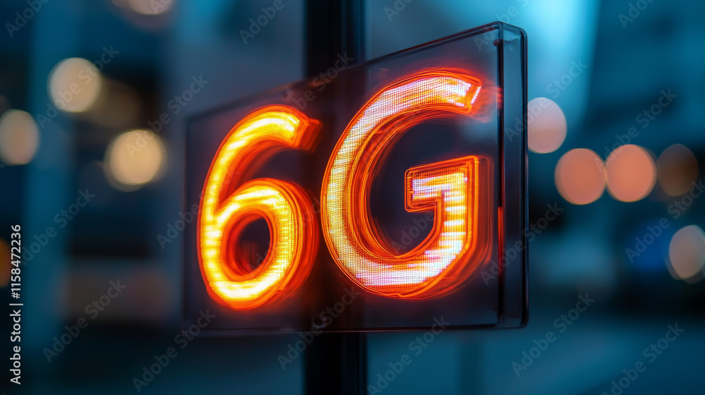 Poster abstract technology digital futuristic concept 6g sixth generation wireless communication technology