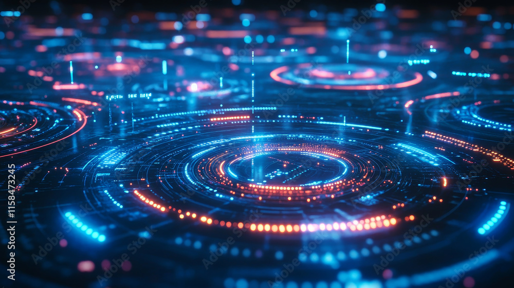 Poster abstract circle circuit board speed futuristic modern on blue background for entering topics and inf
