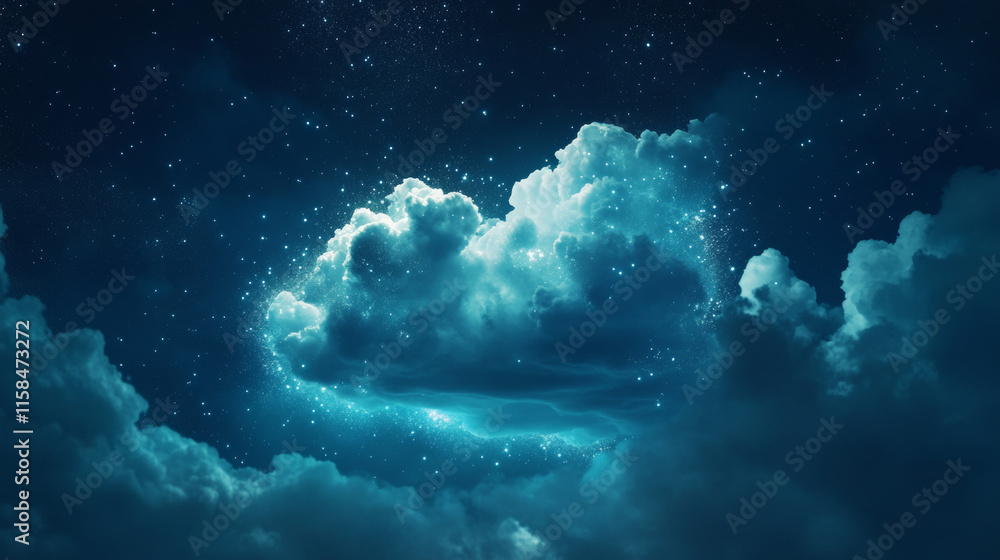 Poster abstract cloud technology with big data and information concept connection by collecting data in the