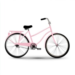 Obraz premium A stylish pink bicycle reflecting a cheerful and playful vibe, perfect for leisurely rides.