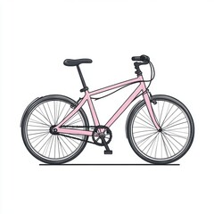 Obraz premium A stylish pink bicycle with sleek lines, perfect for urban commuting and casual rides.