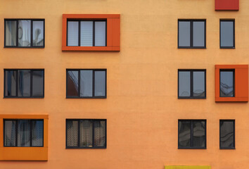 Fototapeta premium bright facade of a modern apartment building, apartment complex, Moscow, Russia