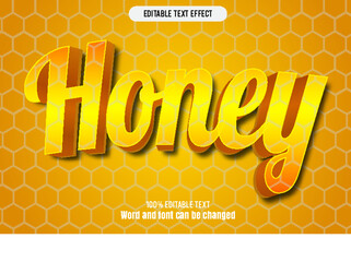 Honey editable text effect 3d emboss cartoon